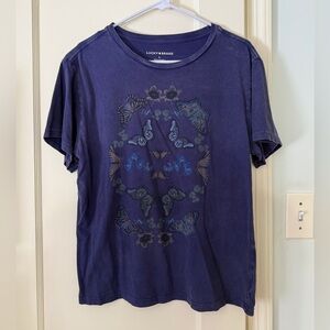Lucky Brand Women's Indigo Butterfly Tee